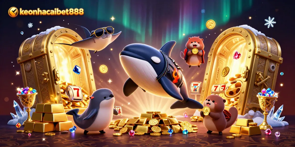 Experience exciting wins at keonhacaibet888 with vibrant casino-themed 3D illustration.