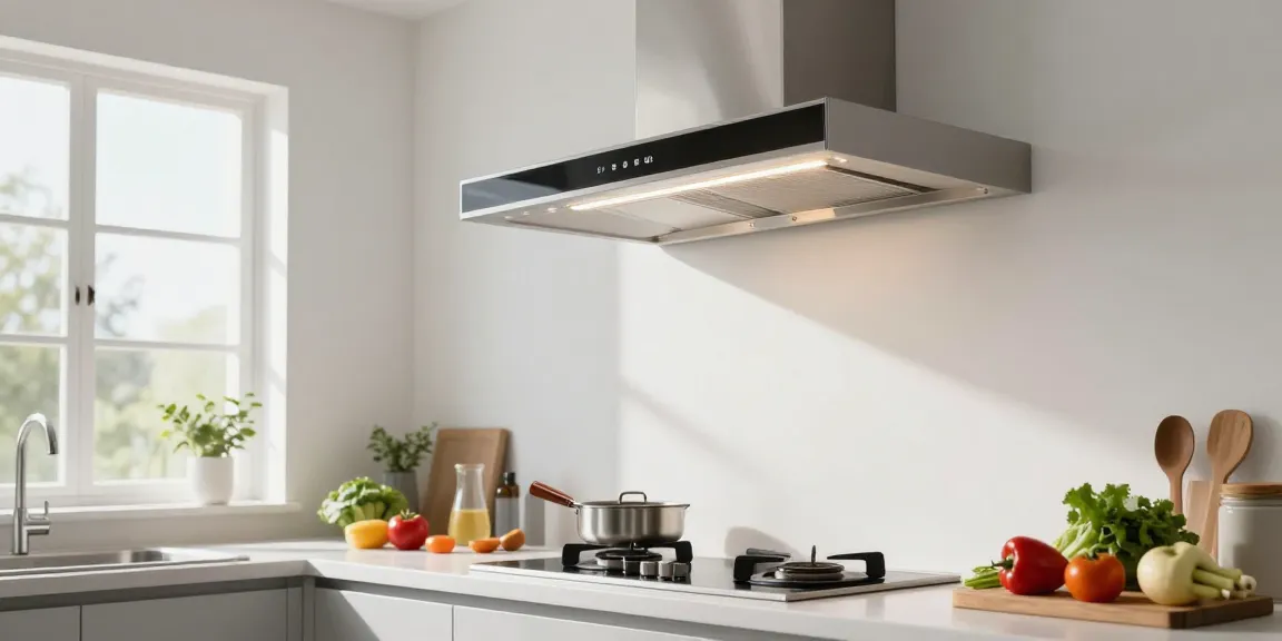 Best 60cm cooker hood featured in a modern kitchen, highlighting its design and functionality.
