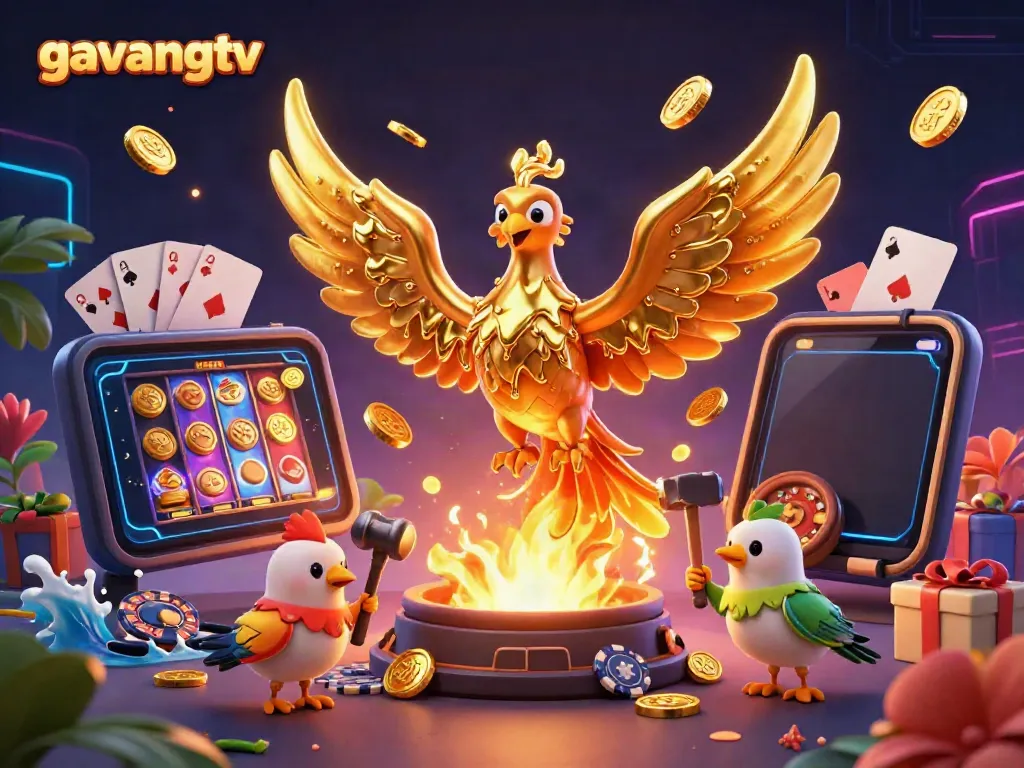 Enjoy thrilling gaming action with the golden phoenix at gavangtv, symbolizing fortune and excitement in the casino.