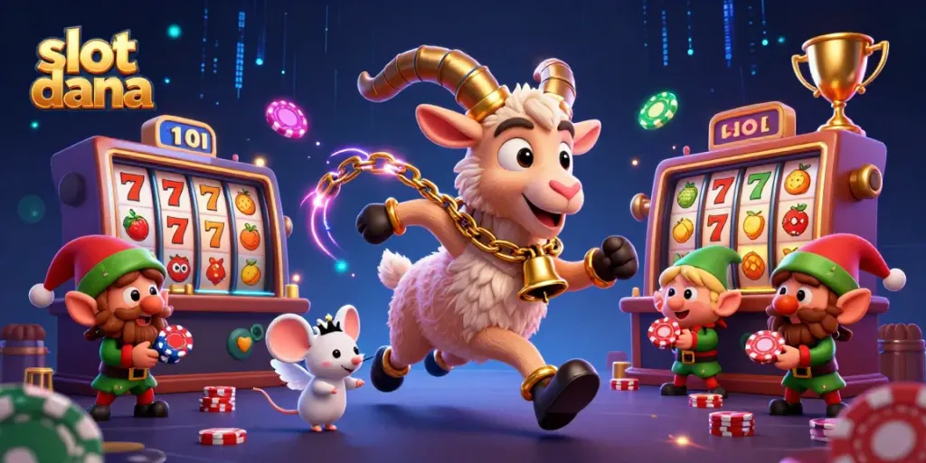 Permainan slot dana dengan makhluk kartun menarik dalam kasino ceria yang menawan.