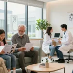 Patients receiving personalized eye care at SNU Eye Clinic, snuseoul, promoting advanced treatments.