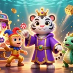 Experience thrilling gameplay with UY88 in a vibrant, colorful casino scene full of dynamic elements.