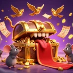iwin casino illustration showcasing a treasure chest, lottery balls, and dynamic gaming elements