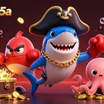 Play and win big in taixiumd5a with colorful treasures and lively characters in an underwater casino scene.