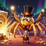 Visualisez les gains au casino en ligne le plus payant avec une araignée dorée et un chevalier.