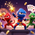 Jeux captivants et gains au meilleur casino en ligne France, avec des chameaux ninja et des pièces d'or.