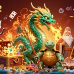 Découvrez le casino fiable en ligne avec une scène animée de dragon et sage, où la chance et les gains s'entremêlent