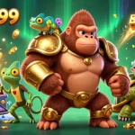 Experience the excitement of ufcslot99 in this 3D casino illustration featuring dynamic characters and jackpot elements.