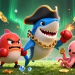 Pariez sur le meilleur site de paris sportifs avec un requin-pirate et ses amis animés, plongés dans l'action.