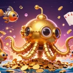 Engage with exciting 32win casino adventures featuring a golden kraken submarine amidst vibrant game elements.