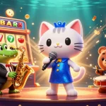 Experience the vibrant excitement of SC88 casino with a jazzy illustration showcasing a lively cat, crocodile, and bear.